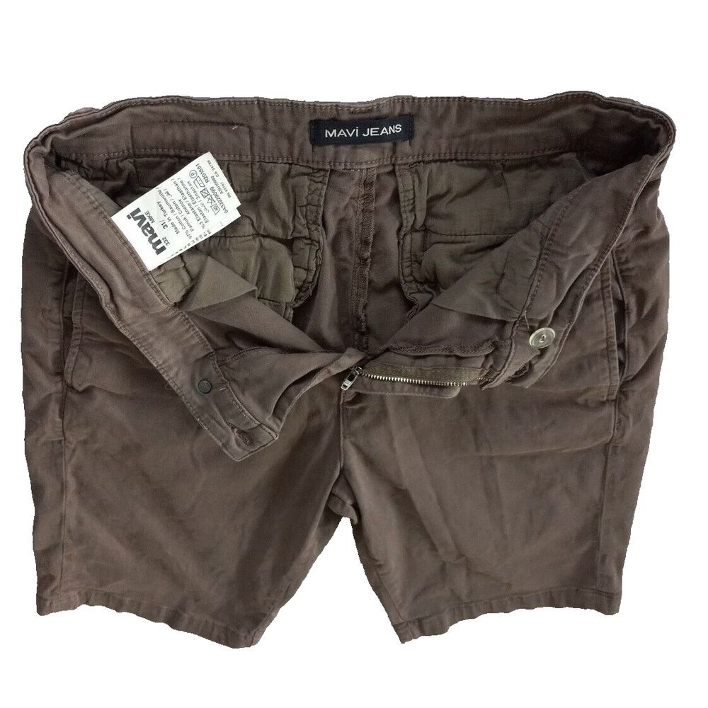 Mavi Jeans Men's‎ Chino Stretch Buttons zip up Short 31 Mavi Mike Color Brown
